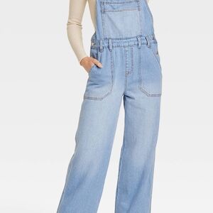 Women's Wide Leg Denim Overalls - Universal Thread™ Light Wash 14